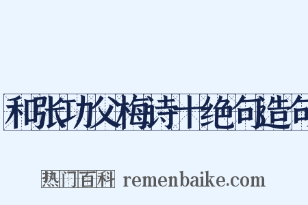 和张功父梅诗十绝句造句是什么意思的图片